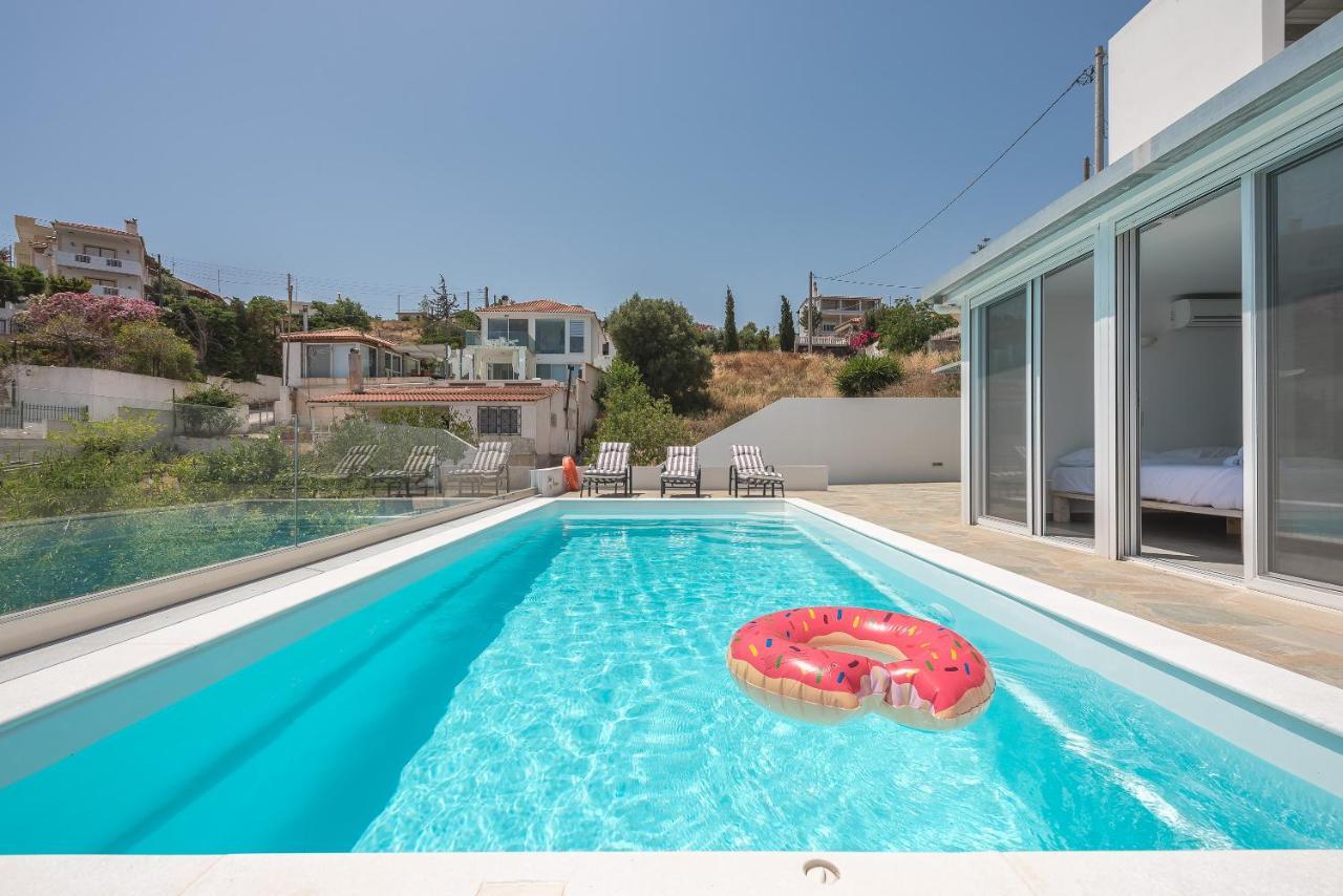 Villa Luna Private Heated Hydro Pool Bbq Beach 4Min Agia Marina Mikrolimanou Buitenkant foto