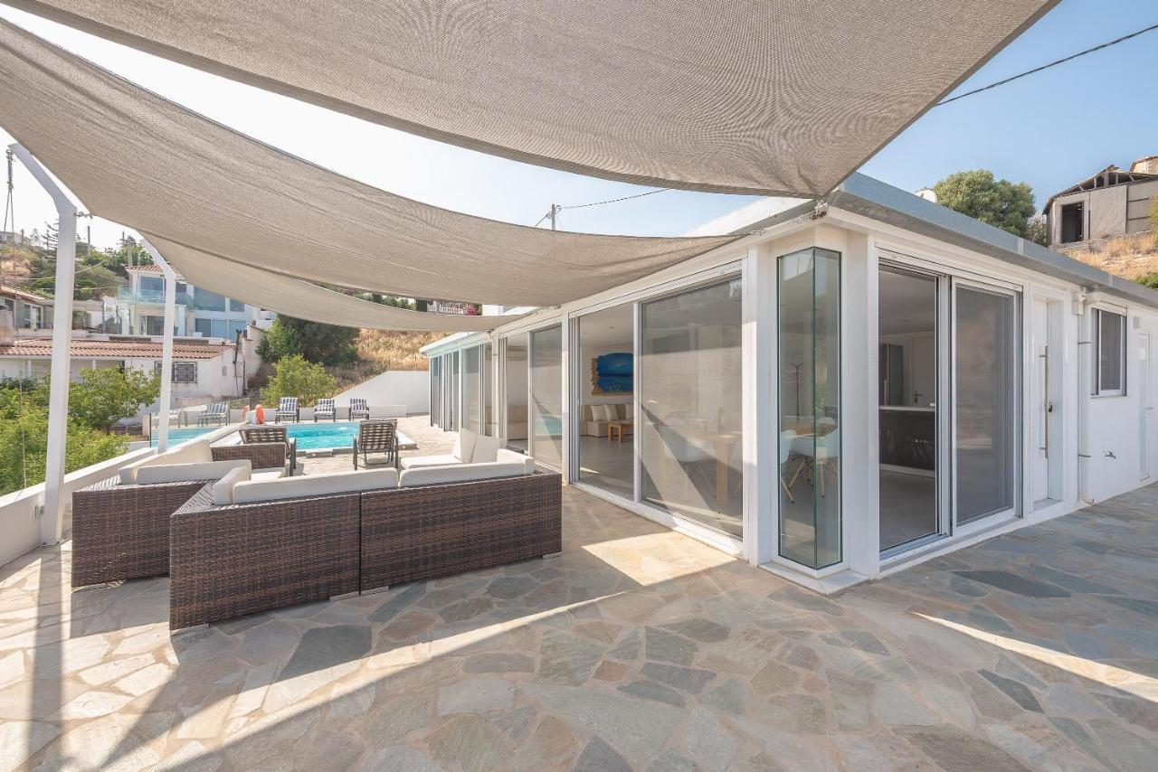 Villa Luna Private Heated Hydro Pool Bbq Beach 4Min Agia Marina Mikrolimanou Buitenkant foto