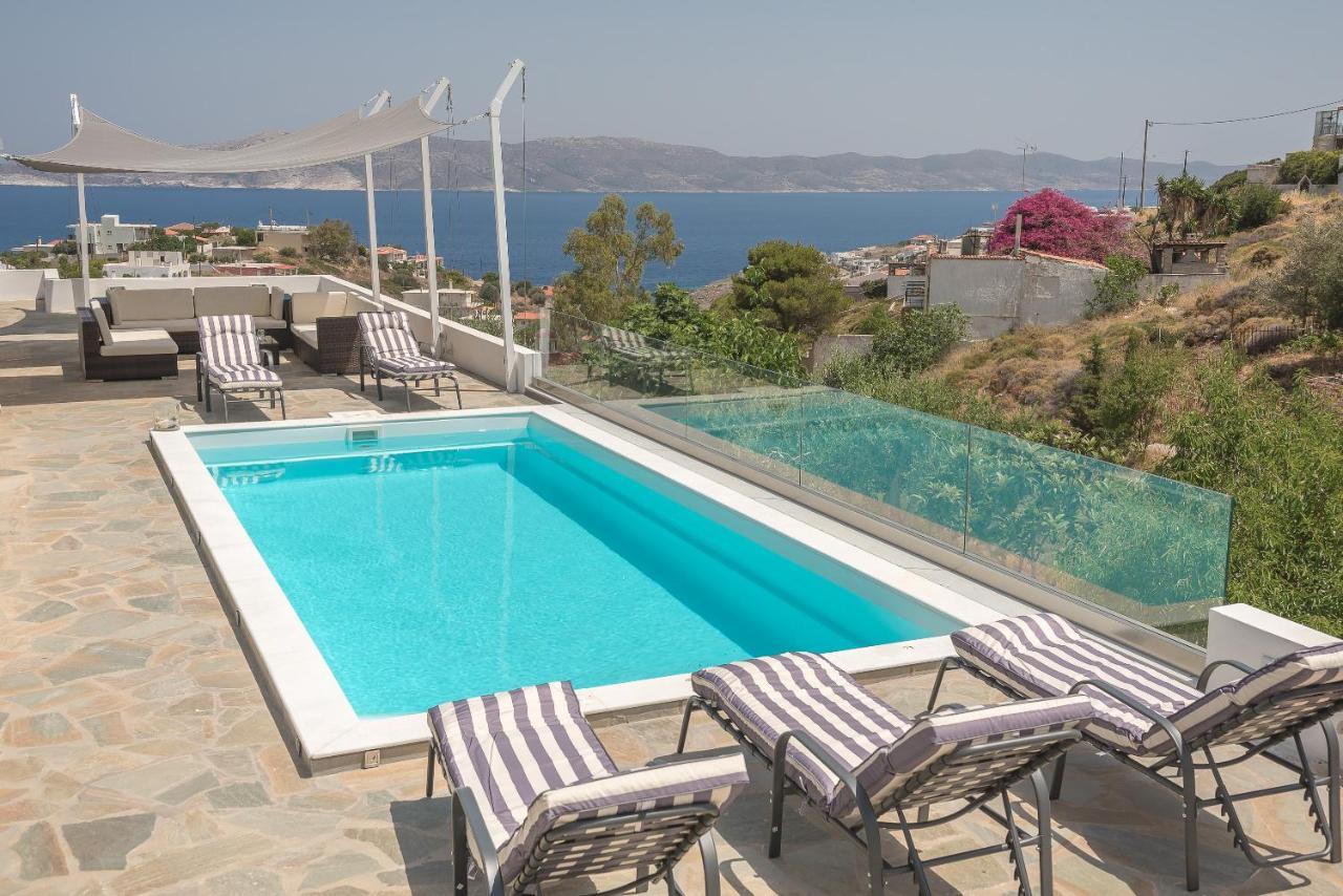 Villa Luna Private Heated Hydro Pool Bbq Beach 4Min Agia Marina Mikrolimanou Buitenkant foto