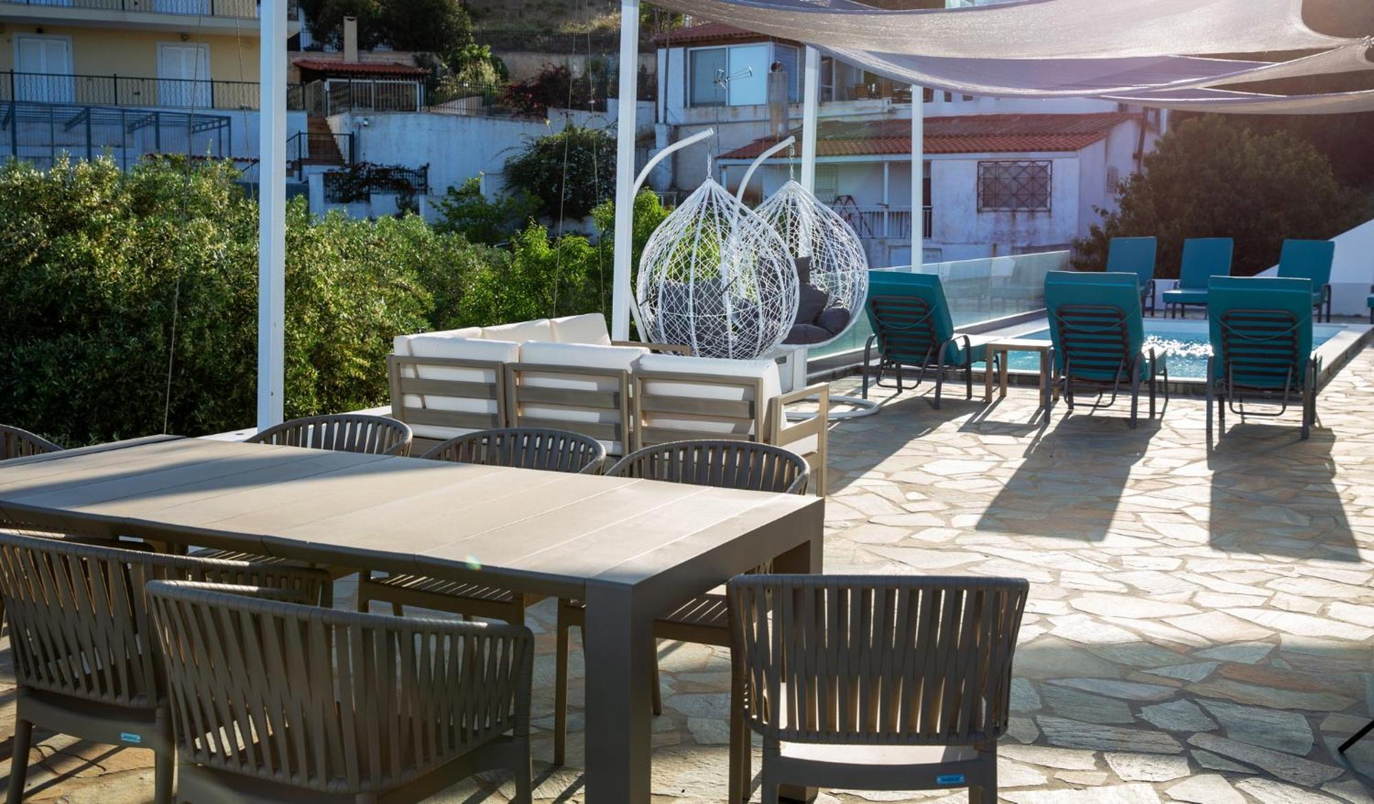 Villa Luna Private Heated Hydro Pool Bbq Beach 4Min Agia Marina Mikrolimanou Buitenkant foto