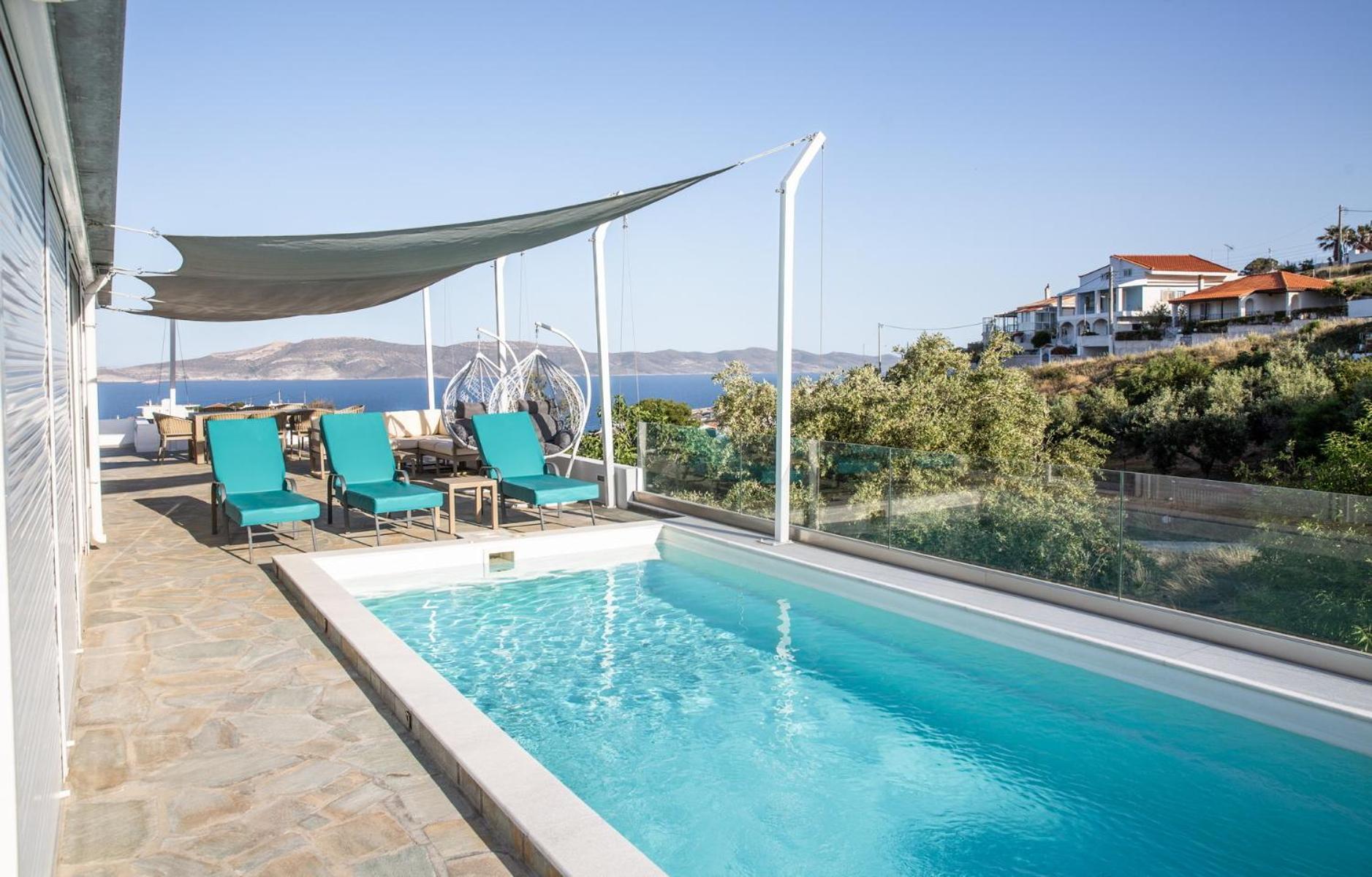 Villa Luna Private Heated Hydro Pool Bbq Beach 4Min Agia Marina Mikrolimanou Buitenkant foto